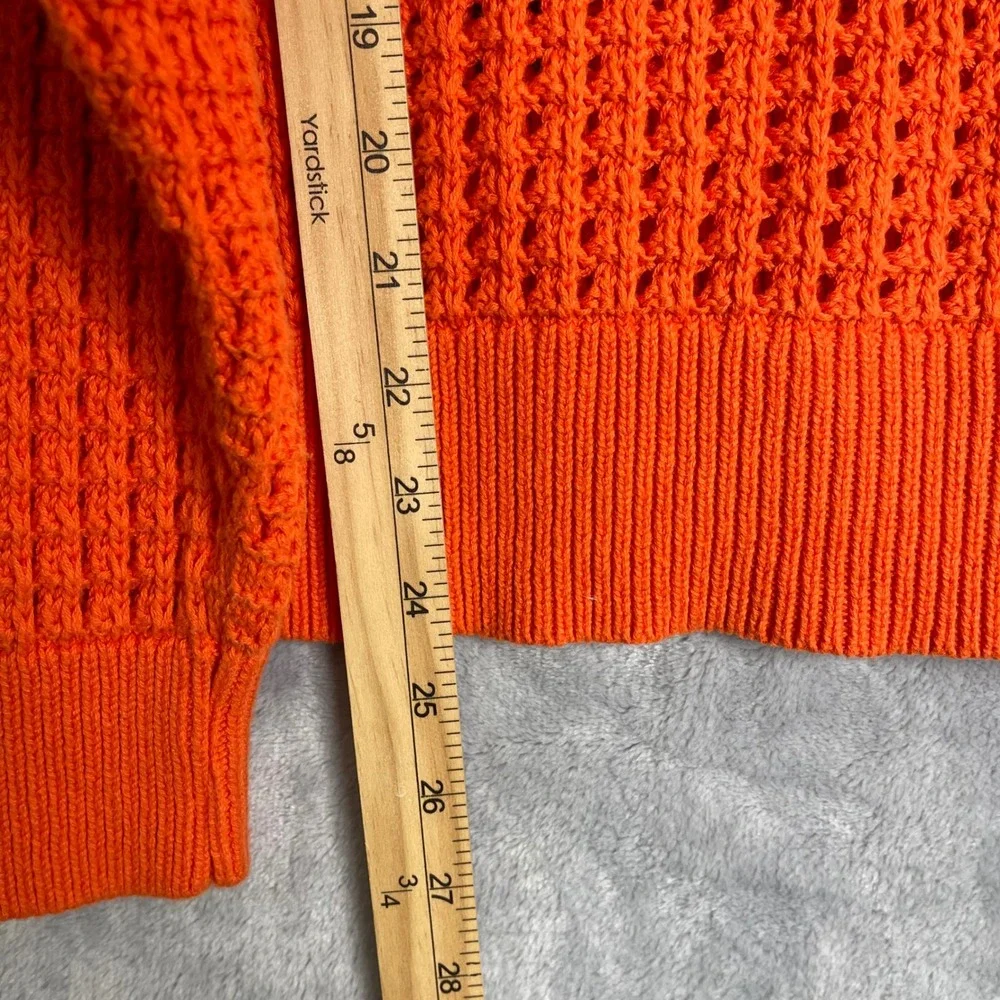 Old Navy Open Stitch Sweater Women Plus Size 2X Warm Sunset Orange Dolman Sleeve